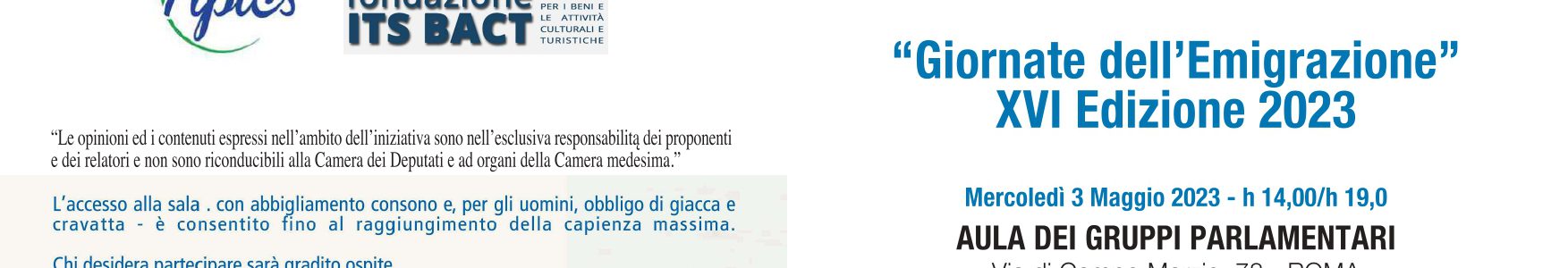 Presentazione alla Camera della XVI edizione Giornate dell’Emigrazione