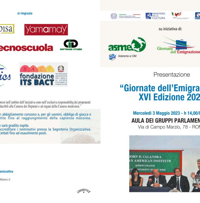Presentazione alla Camera della XVI edizione Giornate dell’Emigrazione
