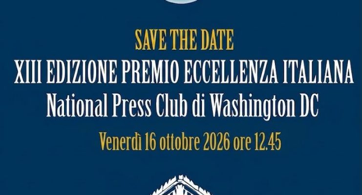 Conto alla rovescia per il Premio Eccellenza Italiana a Washington DC