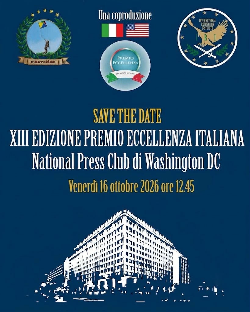 Conto alla rovescia per il Premio Eccellenza Italiana a Washington DC